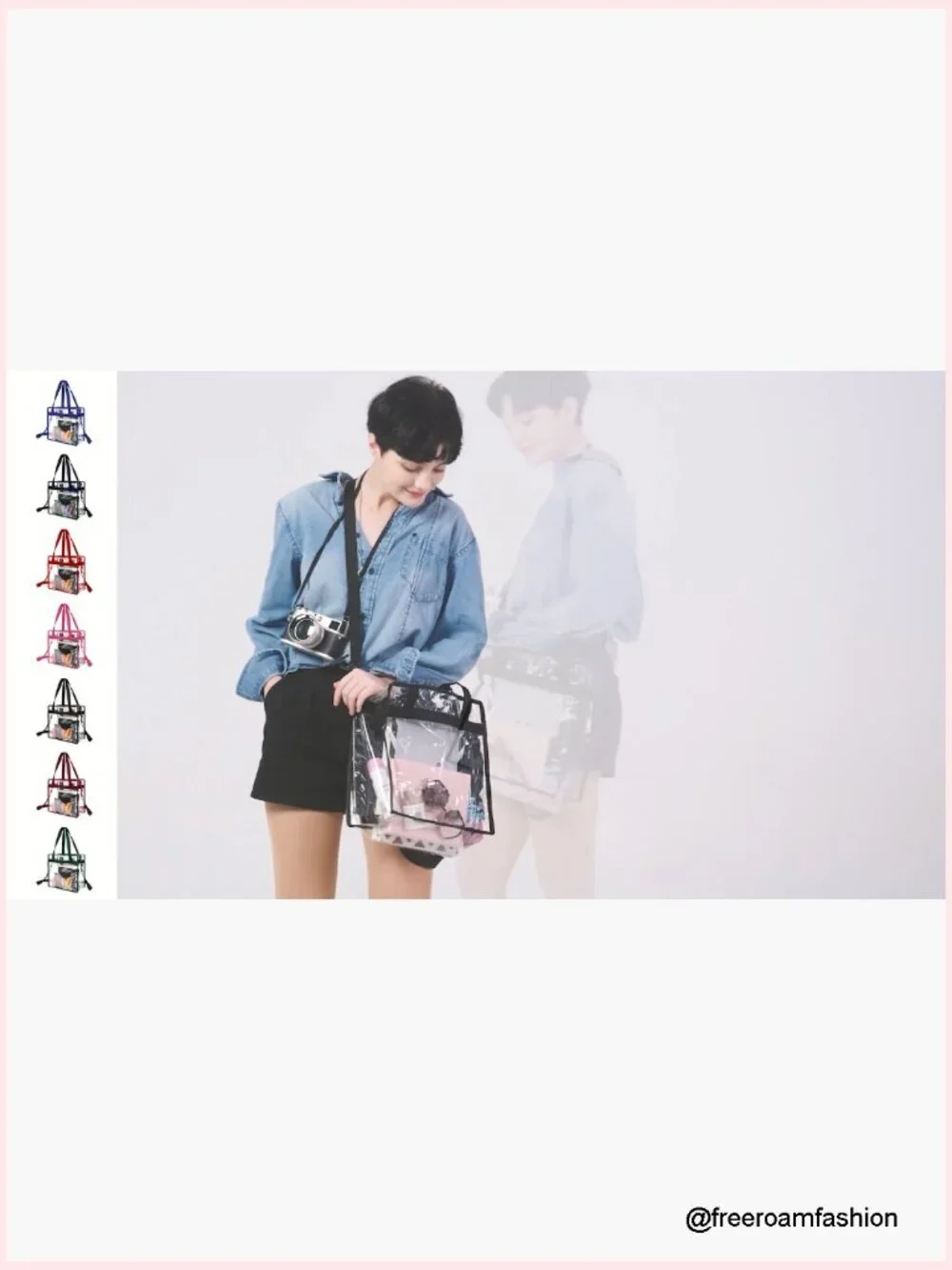 Stadium Approved Clear Tote Bag Crossbody with Adjustable Strap